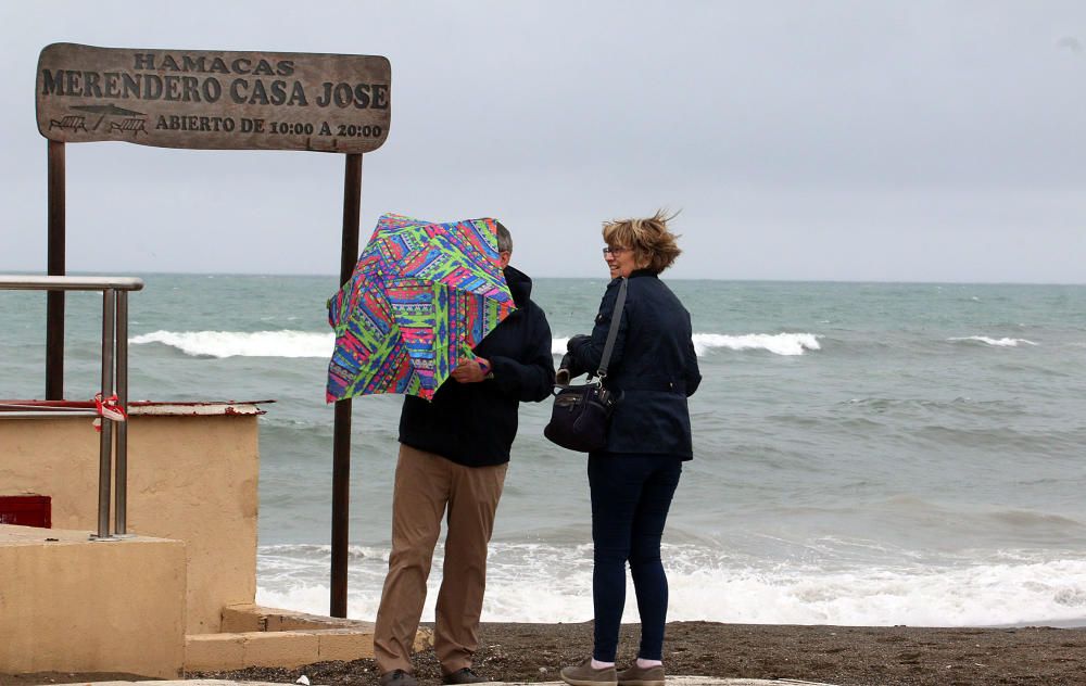 Fin de semana con lluvia y viento en Málaga