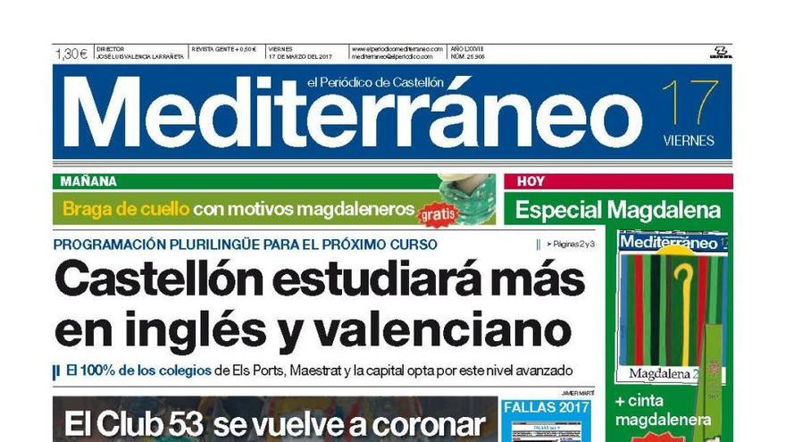 La portada del día de Mediterráneo