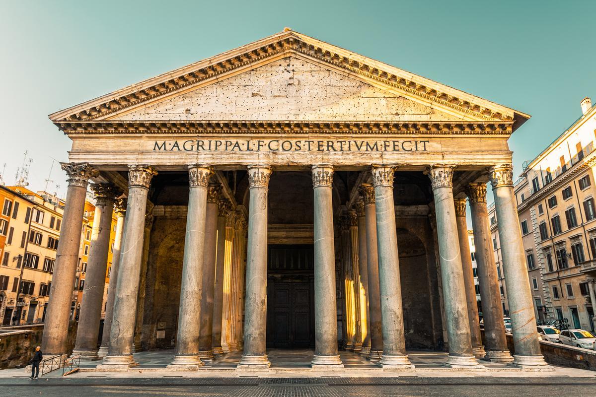 Fachada del Panteón de Roma.