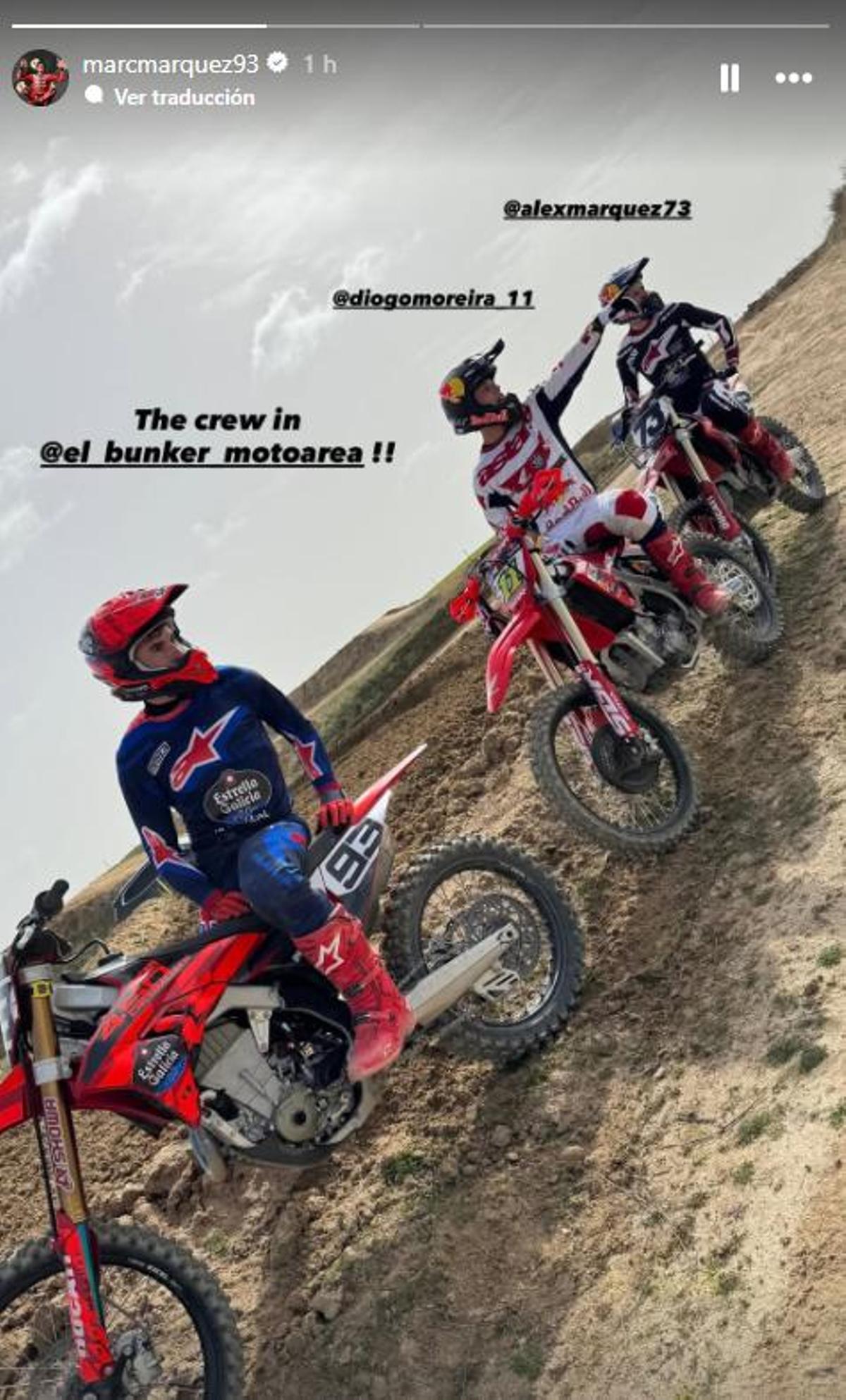 Marc Márquez entrena con su hermano Álex y Diogo Moreira