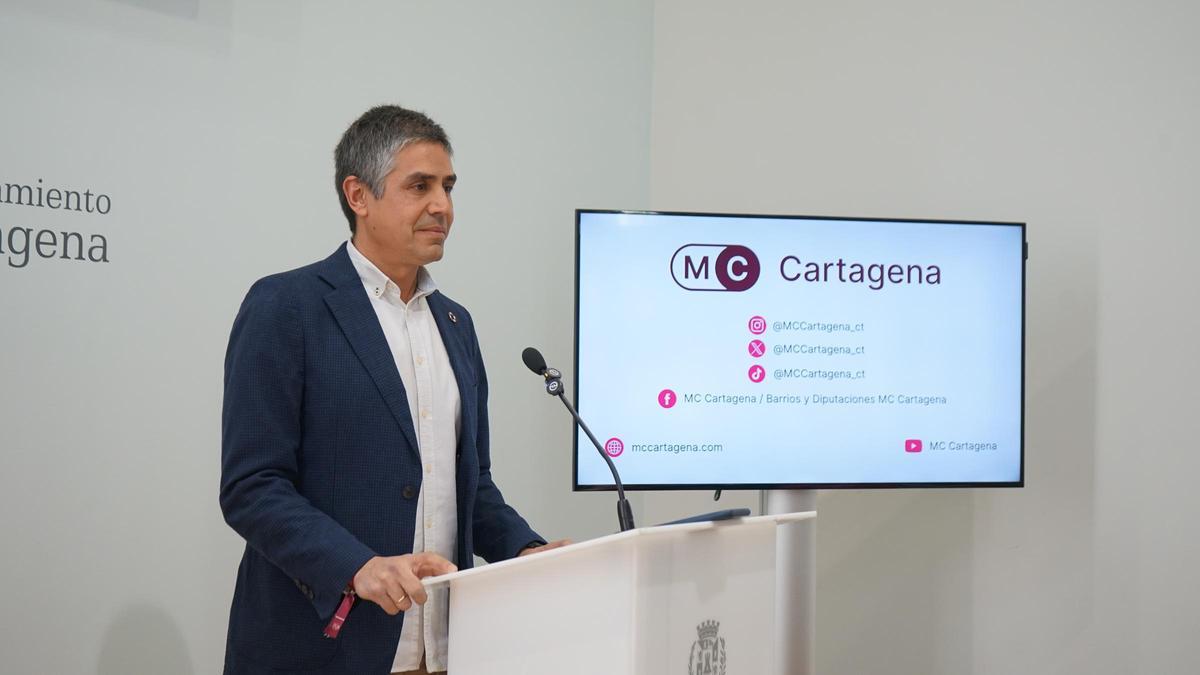 Jesús Giménez Gallo este lunes en el Palacio Consistorial de Cartagena