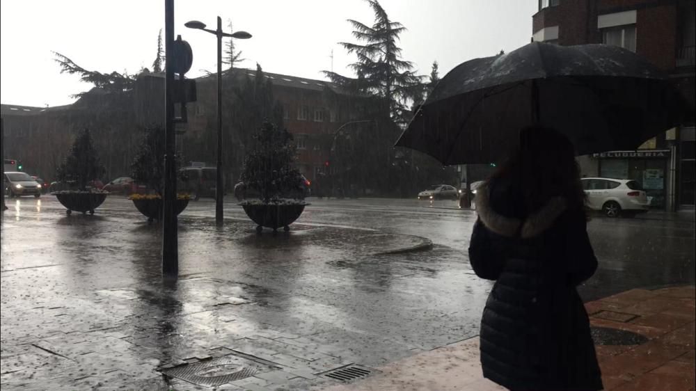 Granizo en la zona centro de Asturias