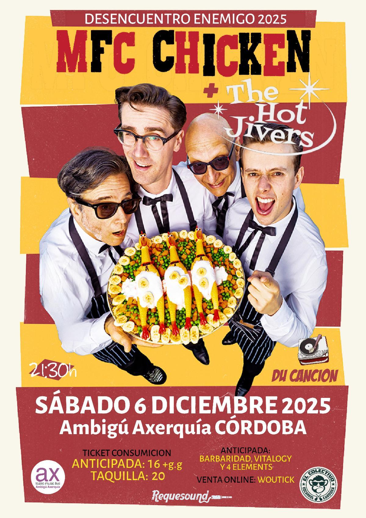 Cartel del concierto de MFC Chicken.