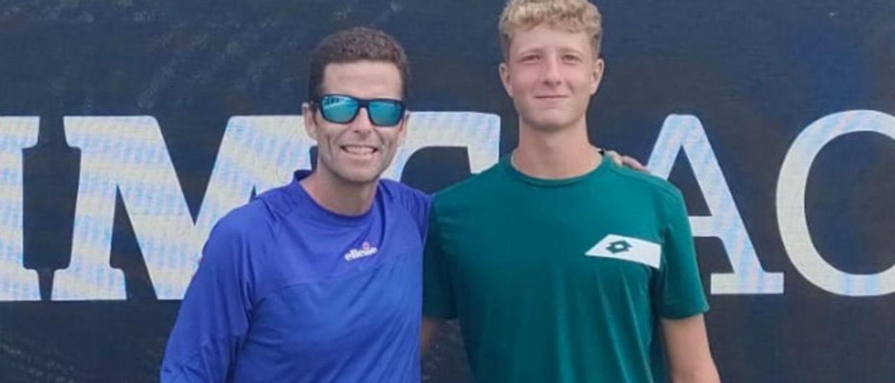 Esteban Carril y Martín Landaluce en Bradenton (Estados Unidos), en un entrenamiento de preparación para el US Open Junior. | E. Carril