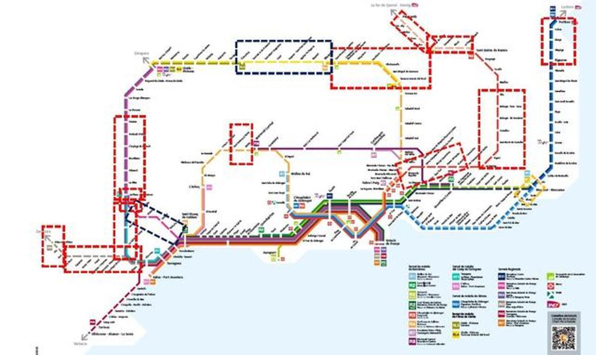 Puntos donde no se circula y se debe revisar la infraestructura por riesgos de desprendimiento. El Semaf reclama añadir los túneles del Garraf.