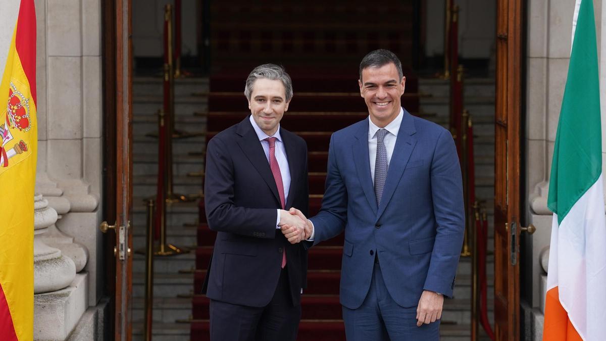 Simon Harris, primer ministro Irlanda, recibe en Dublin a Pedro Sanchez