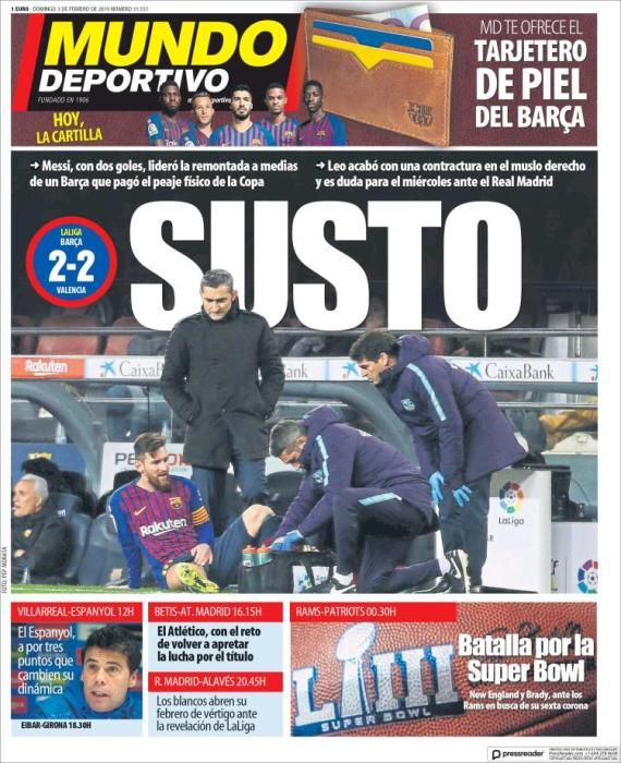 Portada MUNDO DEPORTIVO domingo 3 febrero 2019