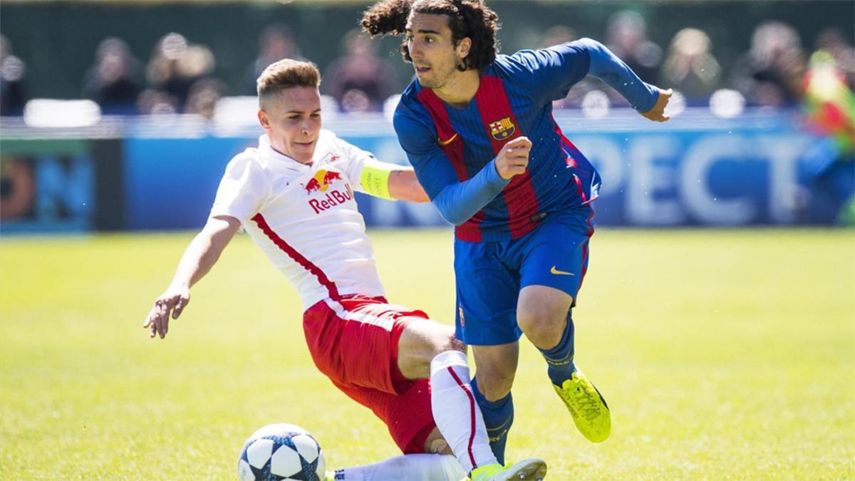 Marc Cucurella, en la Youth League ante el Salzburgo