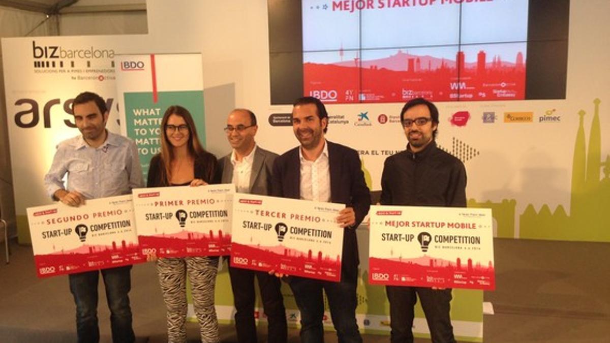 Foto de familia de las empresas vencedoras de la Start-up Competition de Bizbarcelona