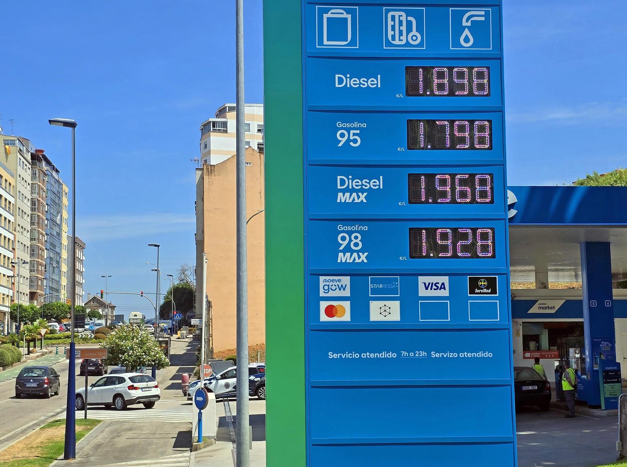 Precios de una gasolinera este sábado 1 de agosto en Vigo