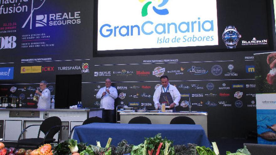 Germán Ortega y Alexis Álvarez, durante su presentación de recetas canarias de atún.