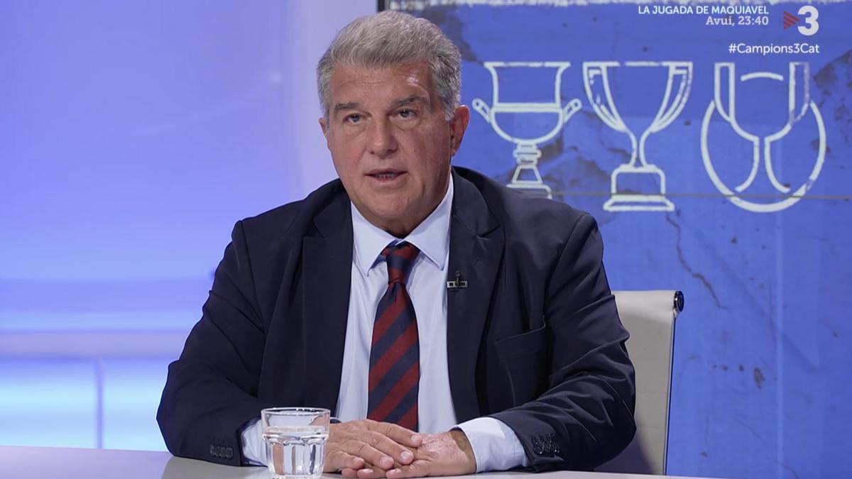 Laporta, durante la entrevista con TV-3.