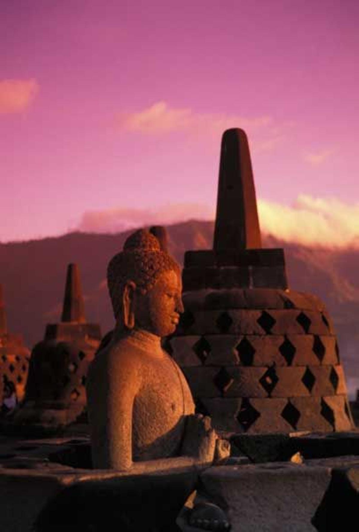 Templos de Borobudur, en Java, Indonesia.