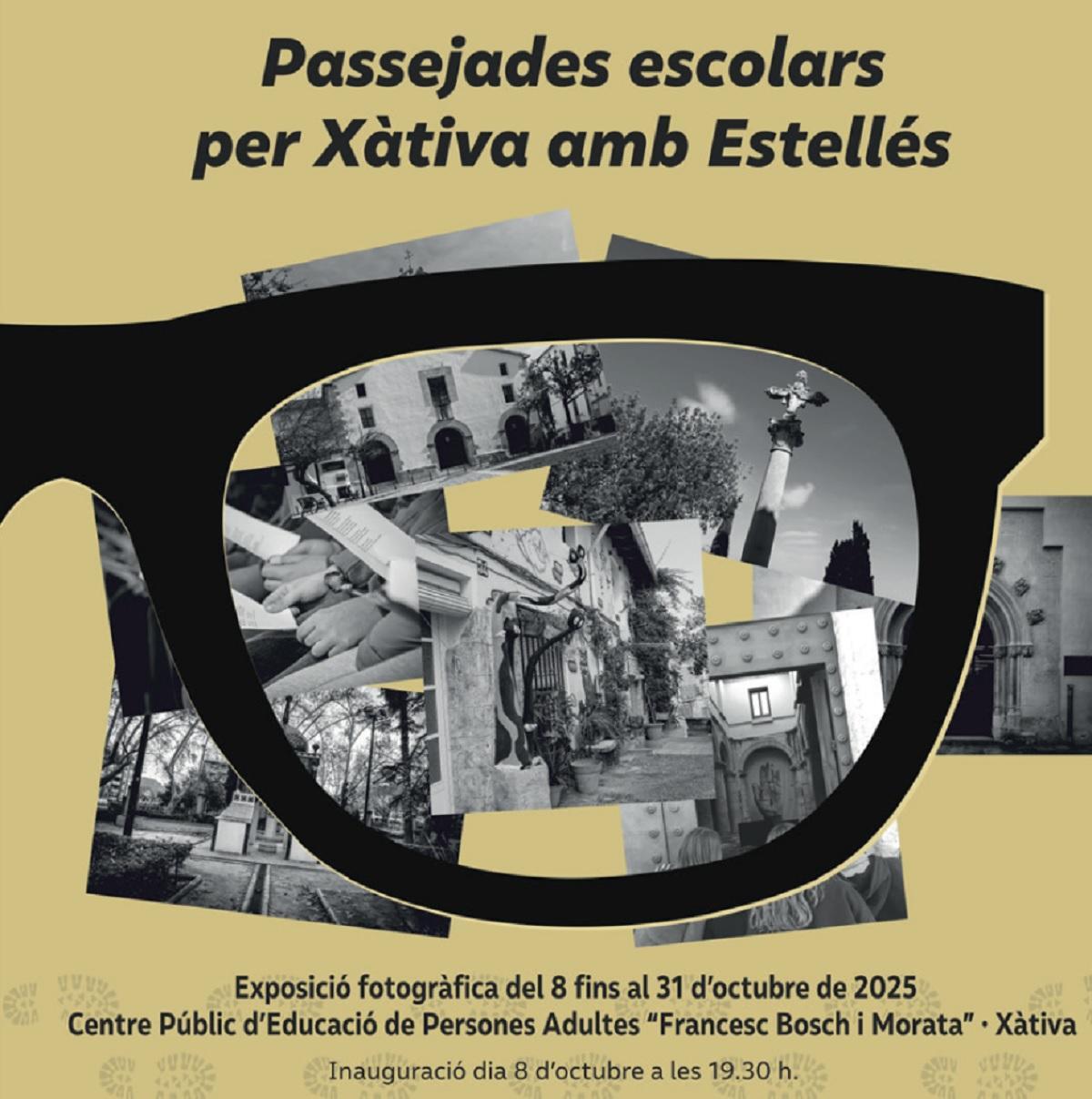Cartel anunciador de la exposición que se inaugura este miércoles en la Escuela de Adultos de Xàtiva.