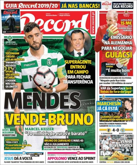 Portada RECORD viernes 2 de agosto 2019