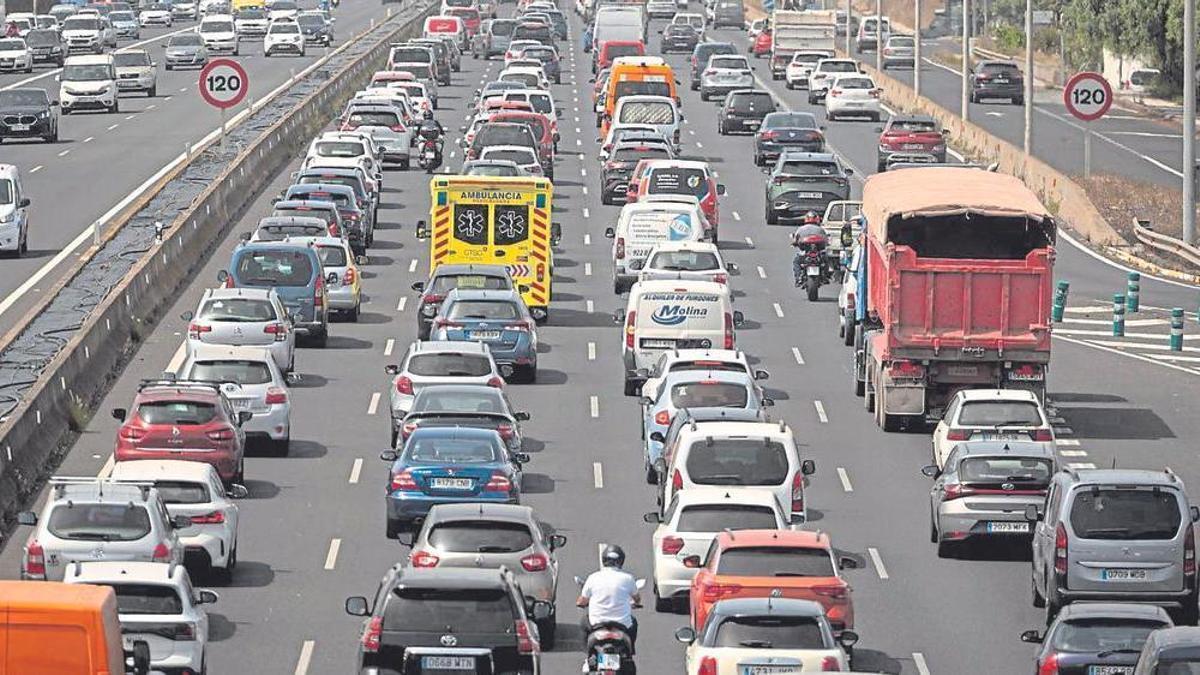 Autopista del Norte en hora punta.