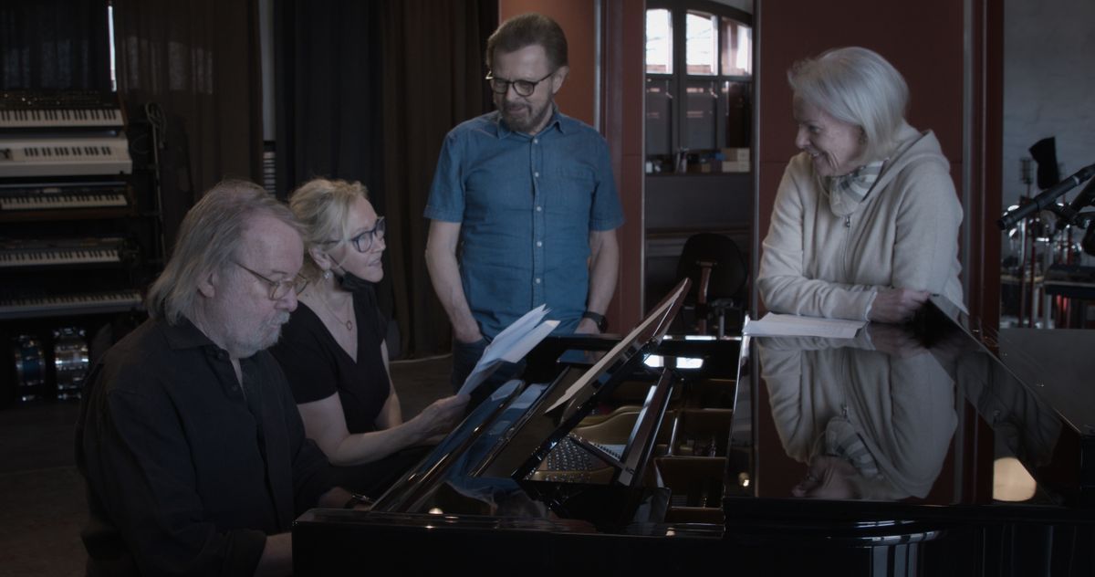 El grupo Abba, en el estudio de grabación.