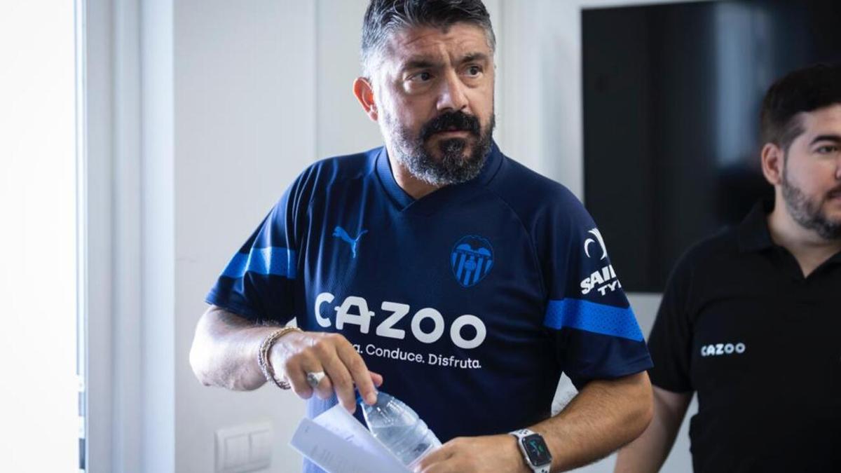 Gattuso, en la Ciudad Deportiva de Paterna