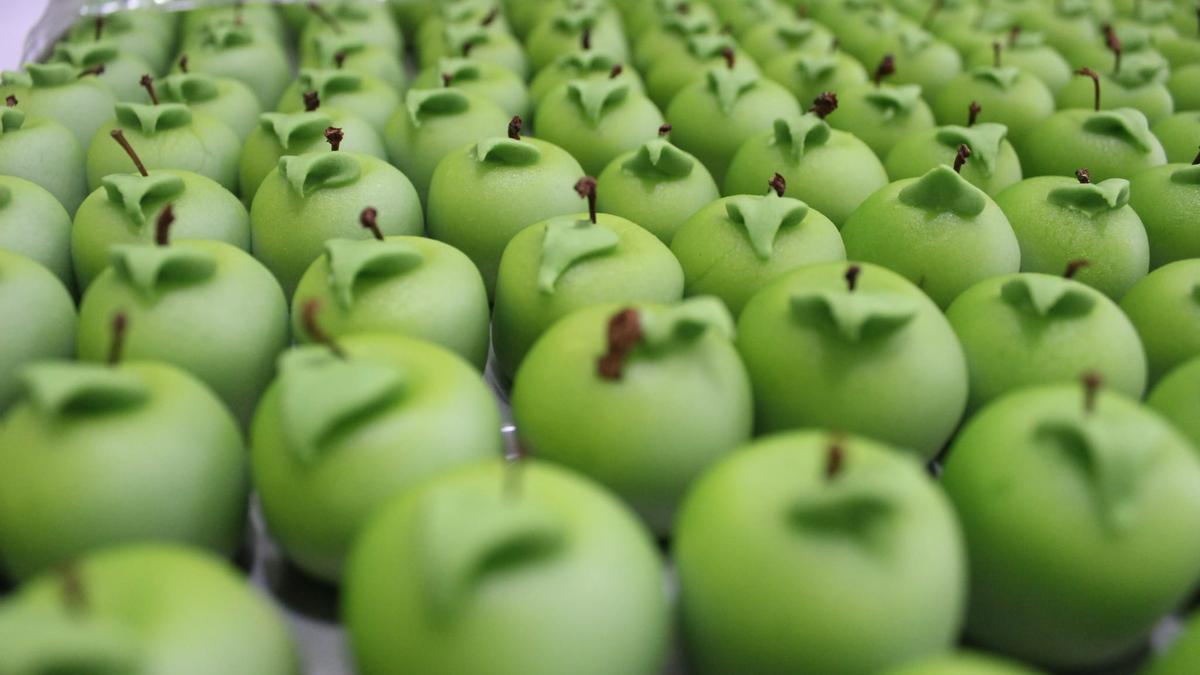 Manzanas de mazapán de la pastelería Galán.