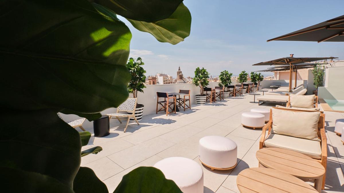 La terraza del hotel ESTIMAR Valencia