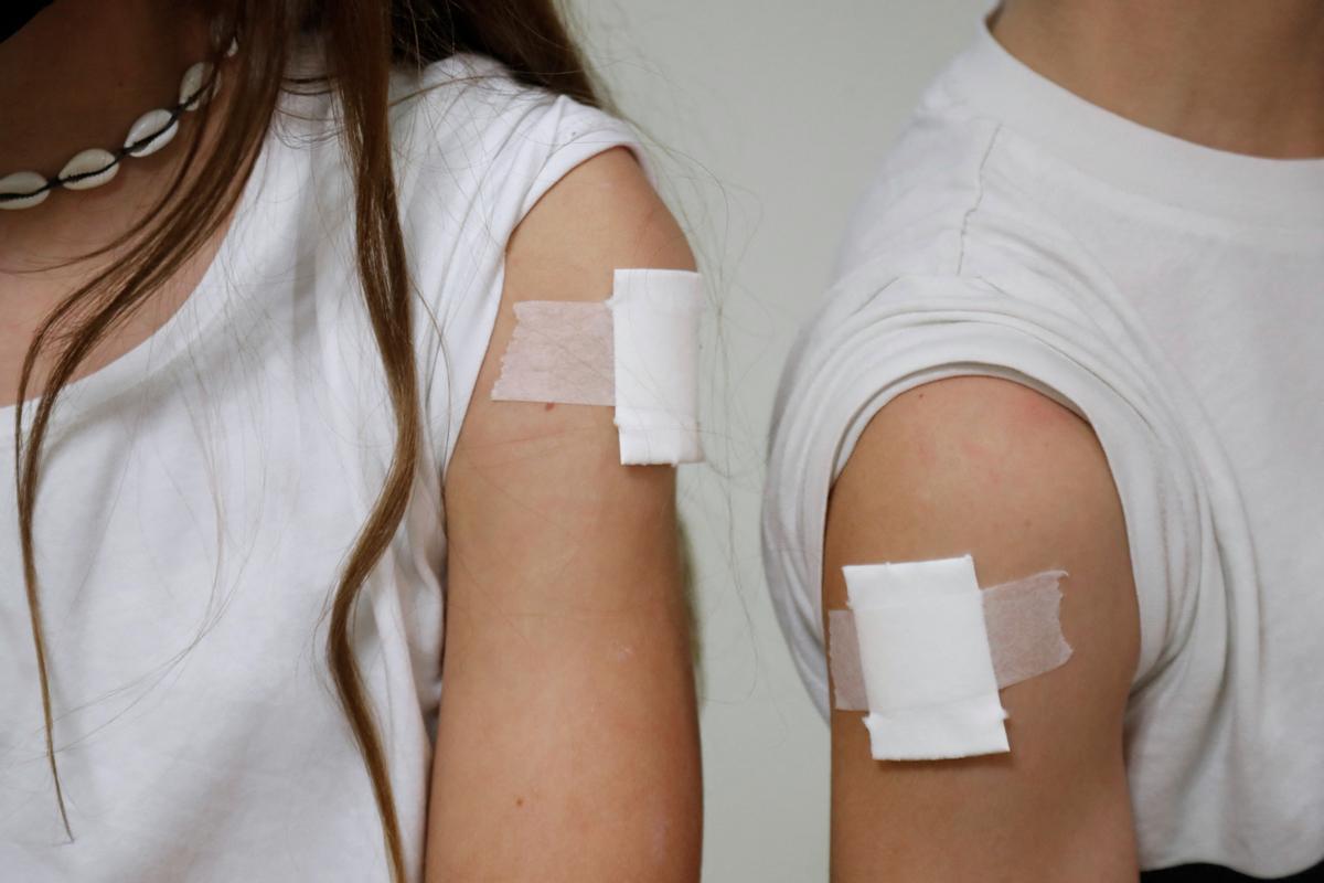 Niños vacunados contra el covid en el Hospital Universitario Infanta Sofia de San Sebastián de los Reyes