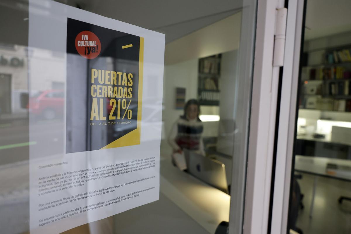 Una galería de arte durante la huelga de principios de febrero