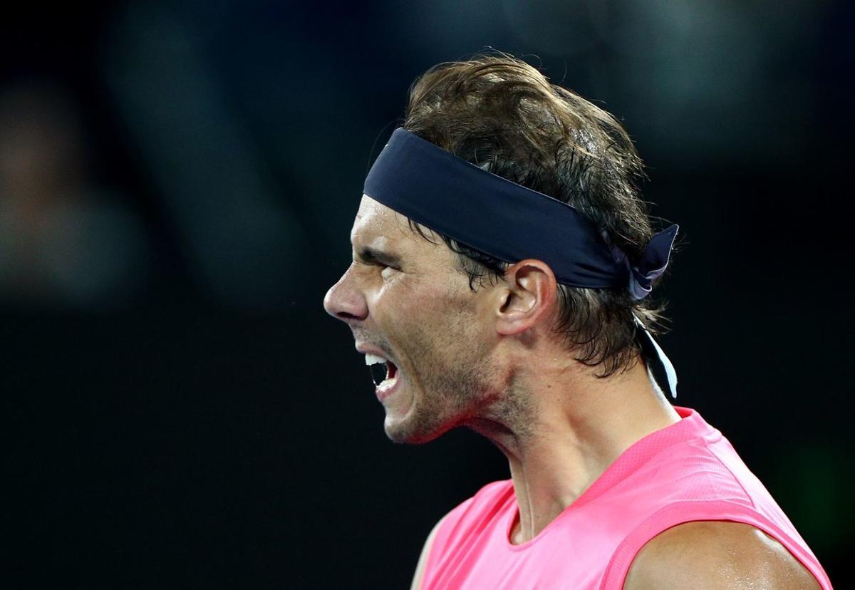 Tennis - Australian Open - Second Round - Melbourne Park, Melbourne, Australia - January 23, 2020. Spain’s Rafael Nadal celebrates winning the match against Argentina’s Federico Delbonis. REUTERS/Hannah McKay