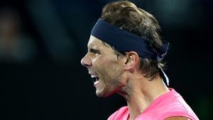 Tennis - Australian Open - Second Round - Melbourne Park, Melbourne, Australia - January 23, 2020. Spain’s Rafael Nadal celebrates winning the match against Argentina’s Federico Delbonis. REUTERS/Hannah McKay
