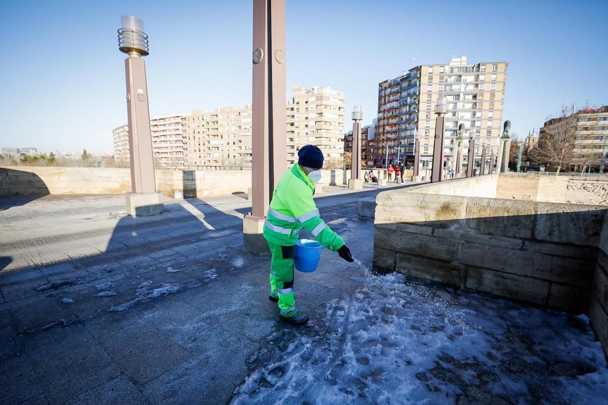 Estado de la ciudad de Zaragoza tras el paso de 'Filomena'