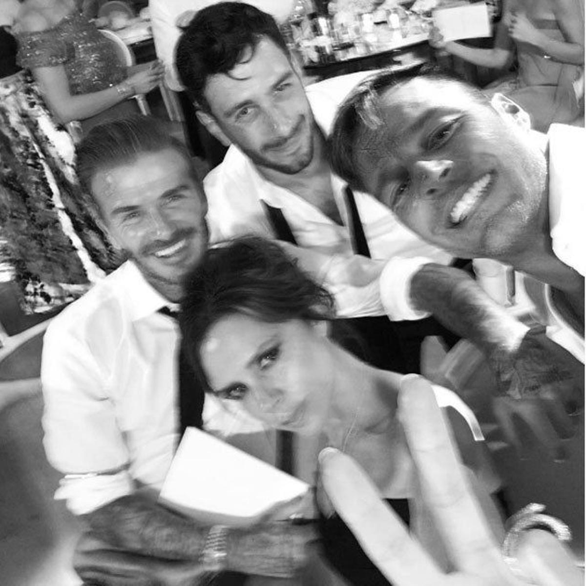 David y Victoria Beckham junto a Ricky Martin y su novio Jwan Yosef