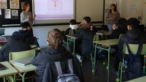 Formación sobre la menstruación en un instituto público de Terrassa el curso pasado.