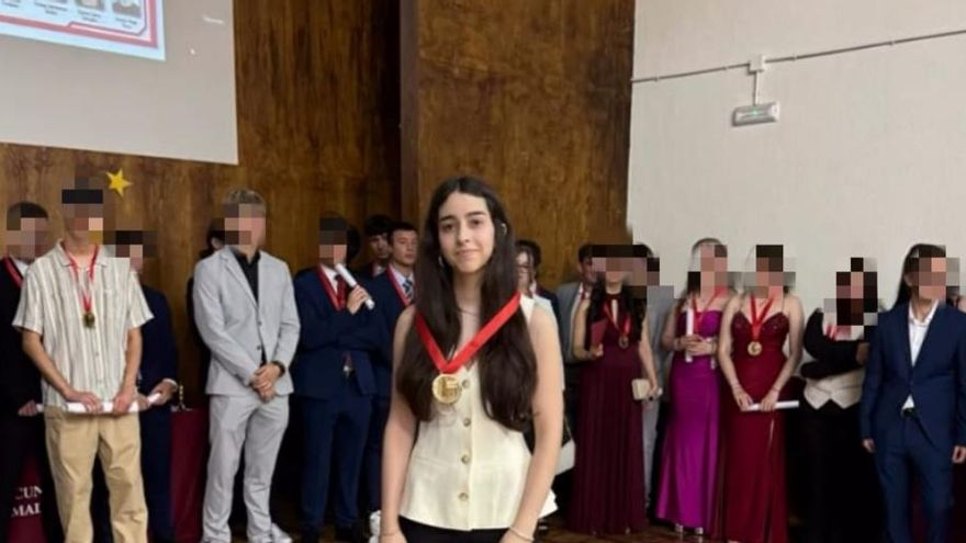 Marcela Pérez-Magdalena, en su fiesta de graduación.
