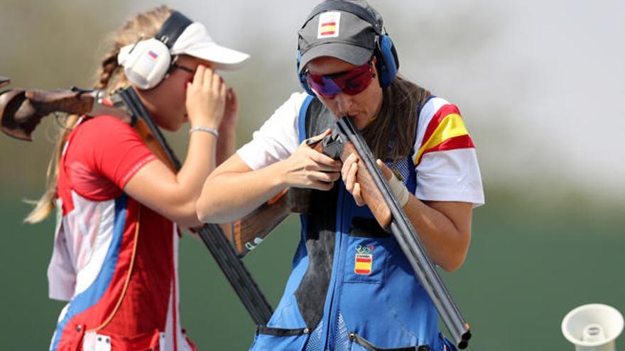 Fátima Gálvez, durante uno de sus tiros.