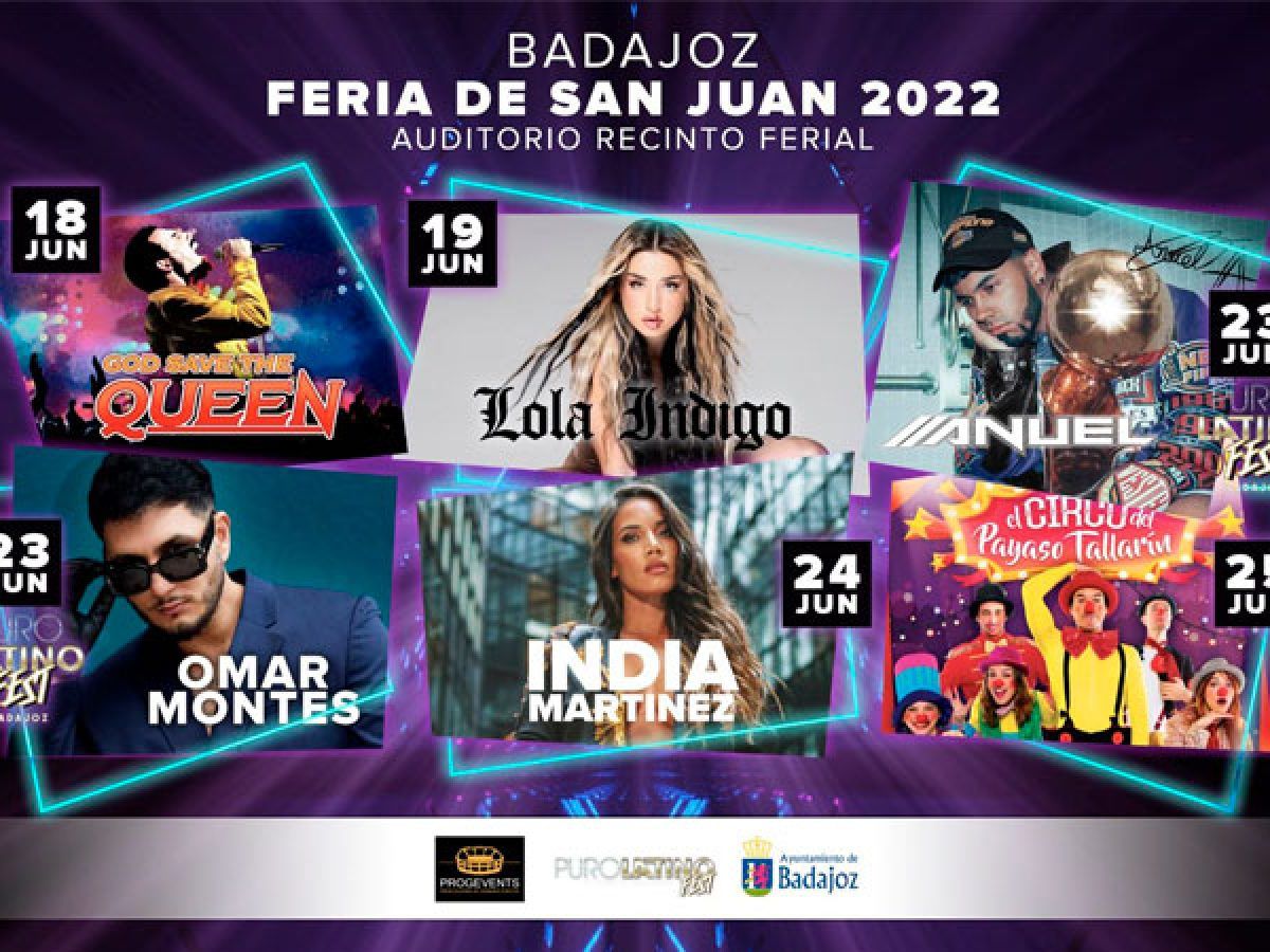 Cartel de conciertos de la Feria de San Juan 2022.