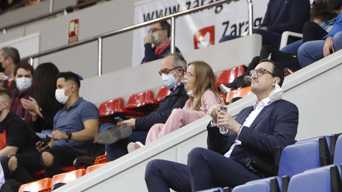 Pep Cargol, en el palco durante el partido frente al Unicaja.