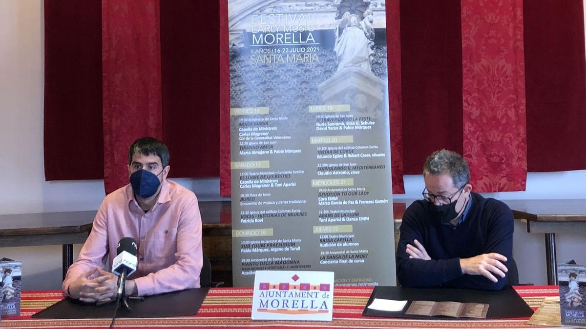 El alcalde de Morella, Rhamsés Ripollés, y Carles Magraner, director artístico de la cita, presentaron la décima edición.