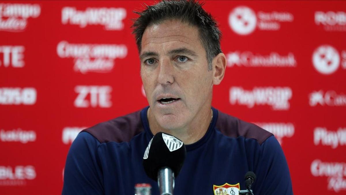 El entrenador del Sevilla en rueda de prensa