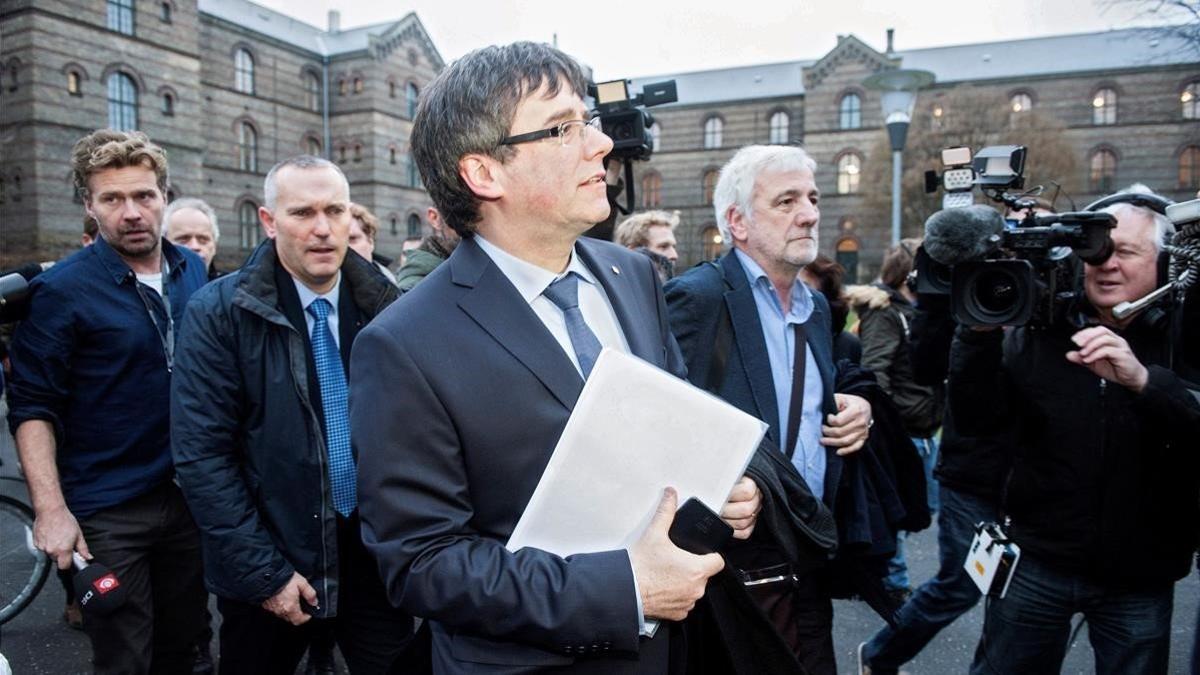 Puigdemont, el pasado 22 de enero, tras participar en un acto académico en la Universidad de Copenhague
