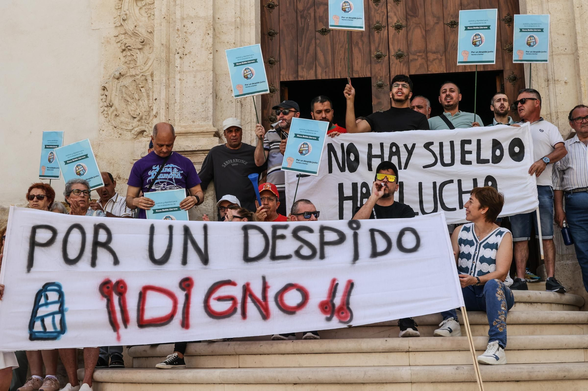 Manifestación de los trabajadores de Belda Llorens en Banyeres