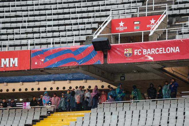 La intensa tormenta que cae sobre Barcelona. Así está el Estadi Olímpic de Montjuic, en imágenes.