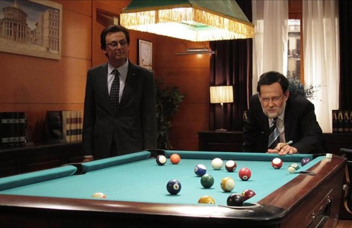 Bruno Oro i Queco Novell, com Artur Mas i Mariano Rajoy a ’Polònia’. Bruno Oro i Queco Novell, com Artur Mas i Mariano Rajoy a ’Polònia’.