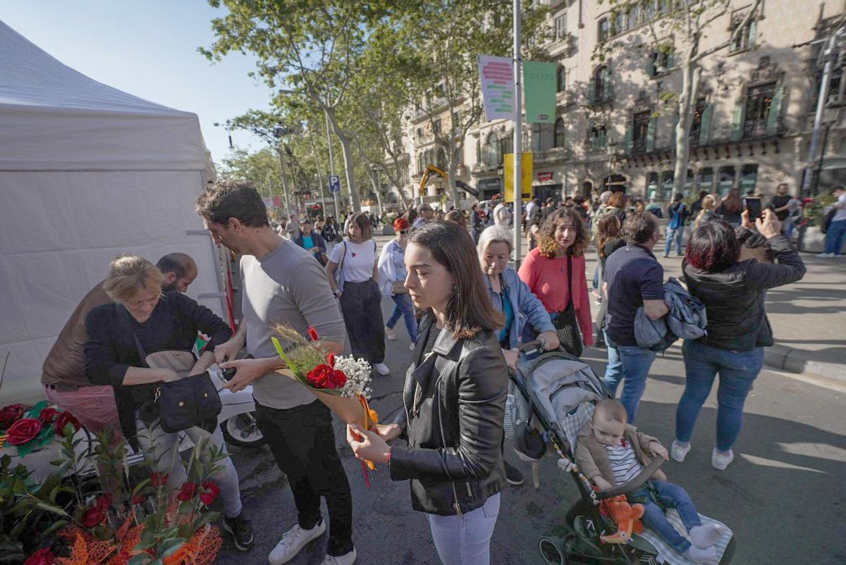 Celebración del día de Sant Jordi en Barcelona