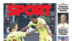 Esta es la portada SPORT de hoy, lunes 9 de setiembre de 2024