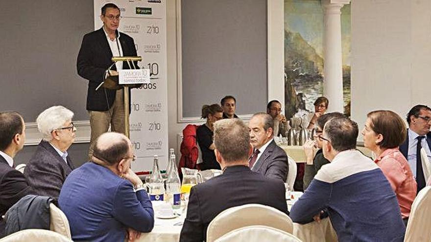 Francisco Prieto, gerente de Zamora 10, interviene en el acto celebrado ayer en Zamora.