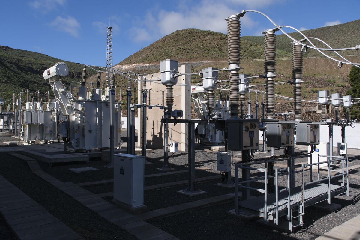 Subestación de El Palmar, situada en San Sebastián de La Gomera.