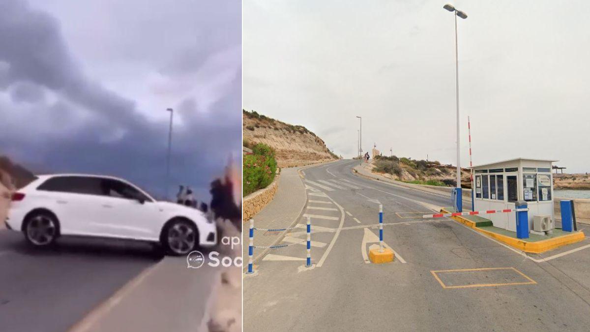 Captura del vídeo del incidente junto a la zona del puerto de El Campello en la que ha ocurrido el suceso