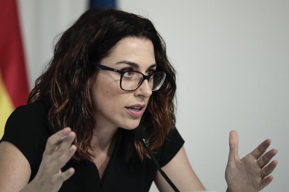 La vicepresidenta de la Generalitat, Aitana Mas, tras la celebración del pleno del Consell