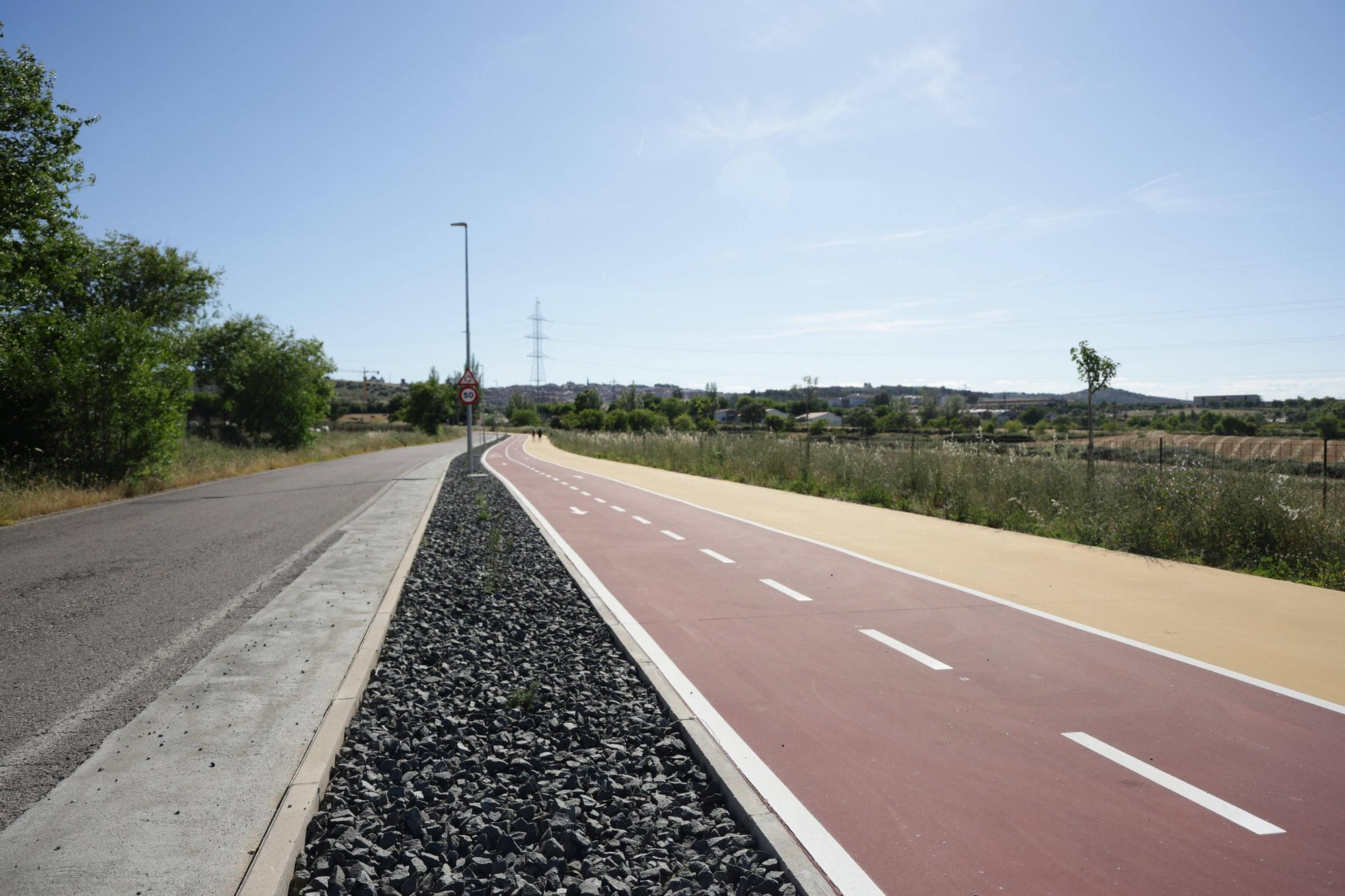 Así es el nuevo carril bici de Cáceres