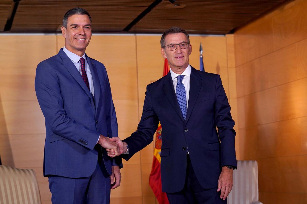 Reunión de Pedro Sánchez y Alberto Núñez Feijóo