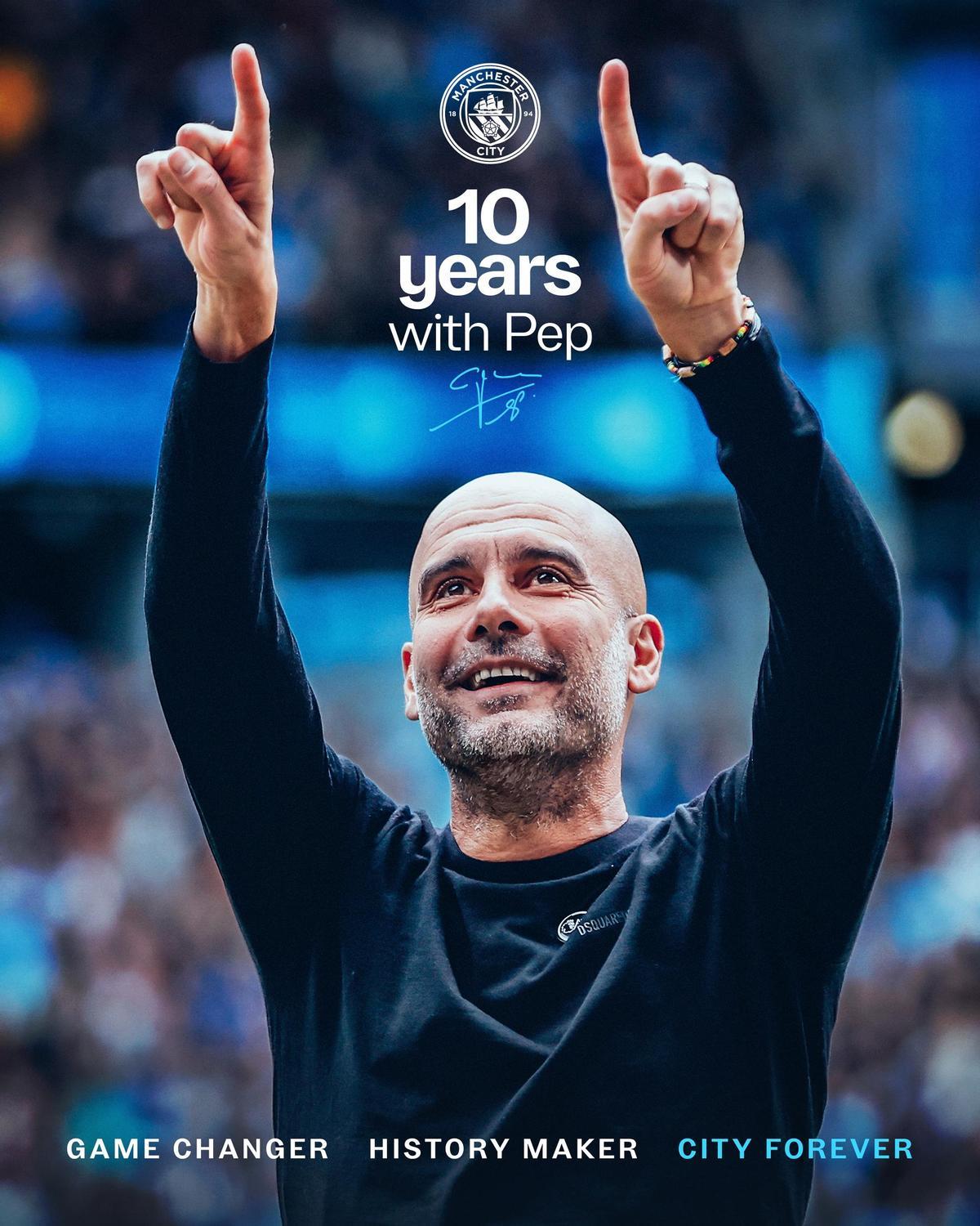 10 años de Pep Guardiola en el Manchetser City
